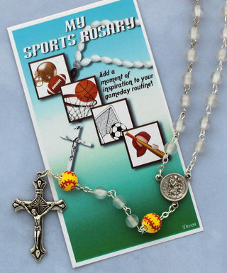 Softball White Rosary - 60465/WH/SFBL