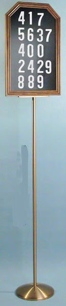 Floor Hymn Board - Natural Walnut and Satin Bronze - 60HY33F-NATURAL