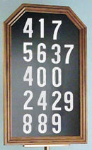 Wall Mounted Hymn Board with 3 Sets of Magnetized Plastic Numerals 0-9 - Natural Walnut and Satin Bronze - 60HY33W-NATURAL