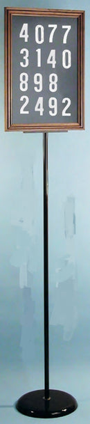 Floor Hymn Board - Natural Walnut and Steel, Antique - 60HY80F-NATURAL