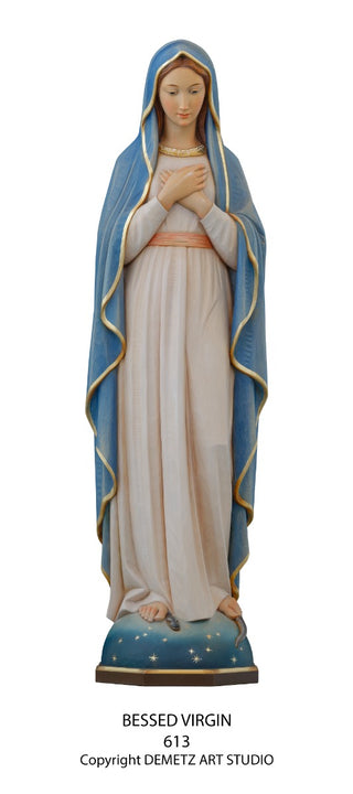 WOOD CARVED BLESSED VIRGIN