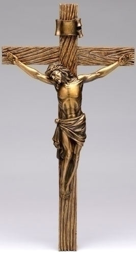 62143 20" ANTIQUE GOLD CRUCIFIX