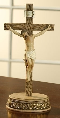 62629 2 PC ST 8.5" CRUCIFIX W/STAND