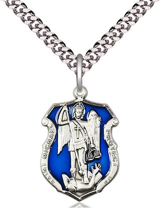 St Michael the Archangel Shield Sterling Silver Medal - 6275ESS/24S