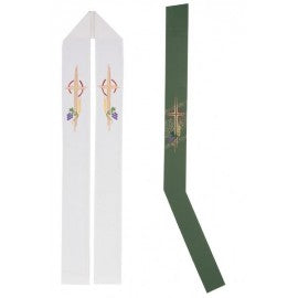 627 Stole - Cross, Grapes, Wheat
