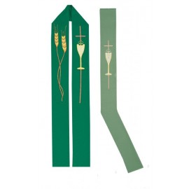 629 Stole - Cross, Cup, Wheat