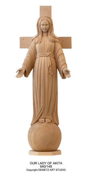 WOOD CARVED OUR LADY OF AKITA