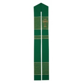 642 Stole - Stripes, Embroidered Cross