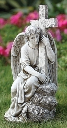 65982 Seated Male Angel With Cross