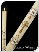 Gloria White Side Candle 1 1/2 x 17 - 69913