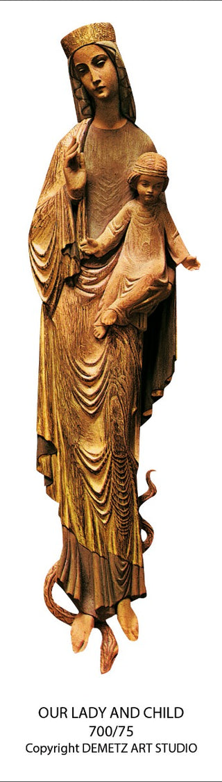 CHESTNUT WOOD CARVED OUR LADY