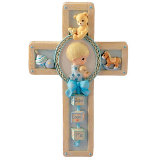 Jesus Loves Me Resin Cross, Boy - 701106