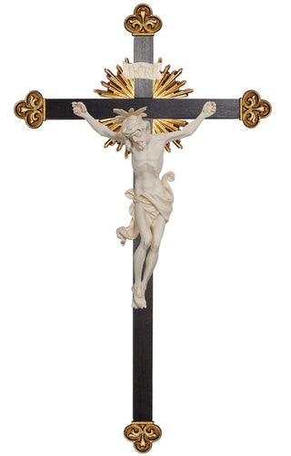 Leonardo Crucifix with Halo and Shiny Baroque Cross - 706004