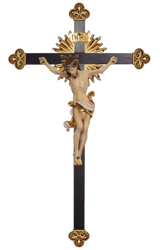 Leonardo Crucifix with Halo and Shiny Baroque Cross - 706004