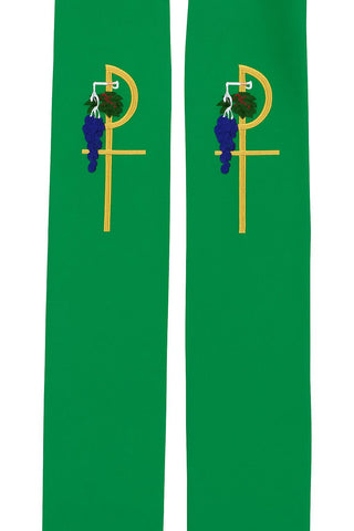 CHI-RHO W/ GRAPES PLAIN STOLE - 709-710-STOLE