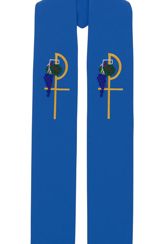 CHI-RHO W/ GRAPES PLAIN STOLE - 709-710-STOLE
