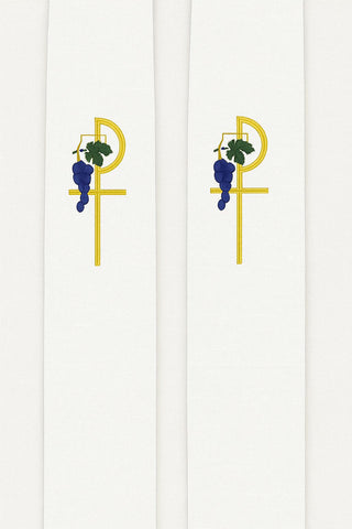 CHI-RHO W/ GRAPES PLAIN STOLE - 709-710-STOLE