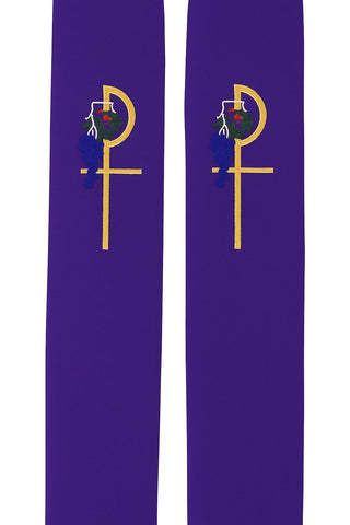 CHI-RHO W/ GRAPES PLAIN STOLE - 709-710-STOLE