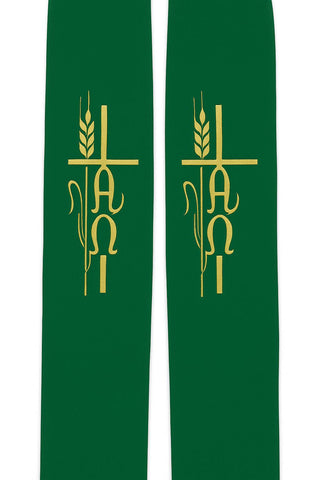 WHEAT & VINE ALPHA OMEGA STOLE - 713-714-STOLE