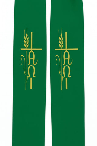 WHEAT & VINE ALPHA OMEGA STOLE - 713-714-STOLE