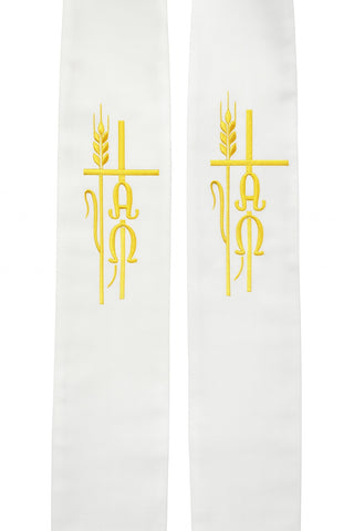 WHEAT & VINE ALPHA OMEGA STOLE - 713-714-STOLE