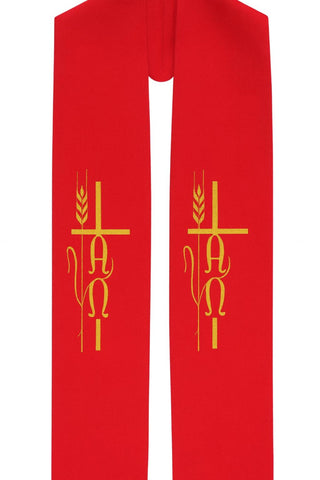 WHEAT & VINE ALPHA OMEGA STOLE - 713-714-STOLE