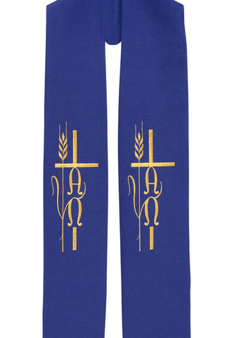 WHEAT & VINE ALPHA OMEGA STOLE - 713-714-STOLE