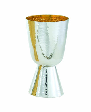 Common Cup - 10 oz., Silver, Gold Line, Hammered - 715S