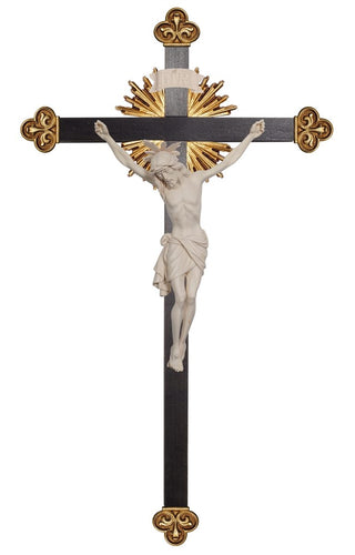 Siena Crucifix with Halo and Shiny Baroque Cross - 724004
