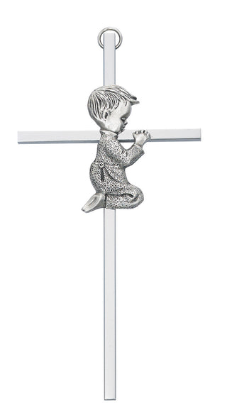 6" Boy Silver Cross - 73-13602