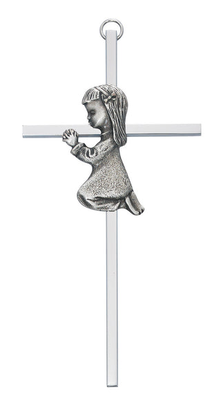 6" Girl Silver Cross - 73-13603