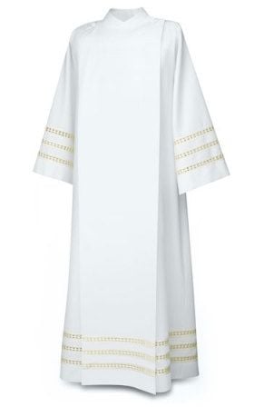 73-Greco Front Wrap Alb in Greco Fabric