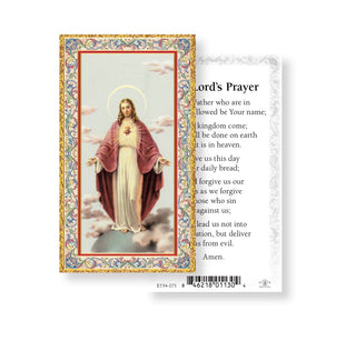 The Lord's Prayer - 100 Pack of Gold Embossed Paper Holy Cards - 734-173