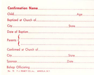 75 Confirmation Name Card