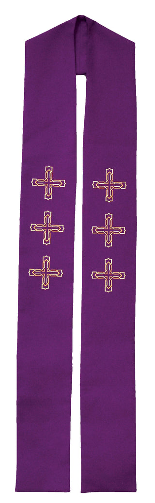 INLAY LAYERED CROSS STOLE - 765-766-STOLE