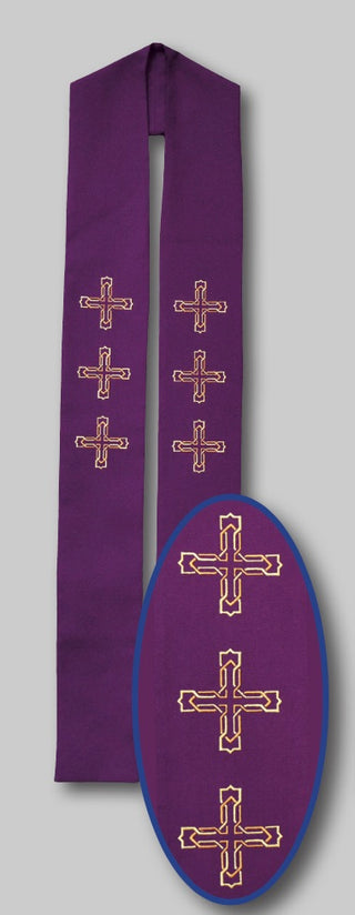 Three Crosses Overlay or Deacon Stole