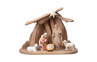 Advent Nativity Set - 7 pieces - Stable for Holy Family - 776750