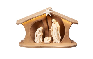 Advent Nativity Set - 5 pieces - Luce Stable for Holy Family with LED - 776752L