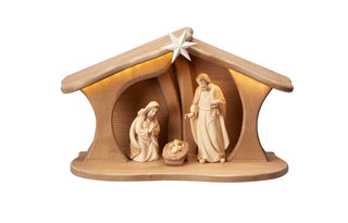Advent Nativity Set - 5 pieces - Luce Stable for Holy Family with LED - 776752L