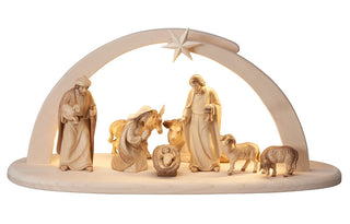 Advent Nativity Set - 10 pieces - Leonardo Stable with Lighting - 776757