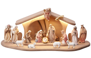 Advent Nativity Set - 19 pieces - Luce Stable with LED - 776781