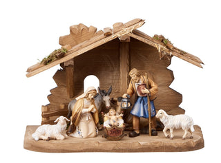 Heimatland Nativity Set - 9 pieces - Tyrol Stable for Holy Family - 784703
