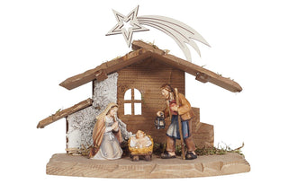Heimatland Nativity Set - 4 pieces - Tyrol Stable for Holy Family with Comet - 784706