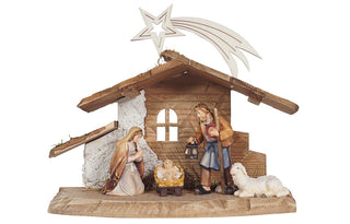 Heimatland Nativity Set - 5 pieces - Tyrol Stable for Holy Family with Comet - 784707