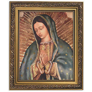 Our Lady of Guadalupe - Ornate Gold Frame - 10.5 x 12.5" - 79-231