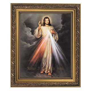 Divine Mercy - Ornate Gold Frame - 10.5 x 12.5" - 79-829