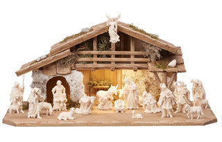 Rainell Nativity Set - 20 pieces - Alpine Stable with Lighting - 790656