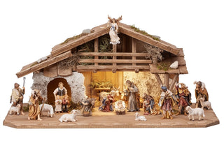Rainell Nativity Set - 20 pieces - Alpine Stable with Lighting - 790656