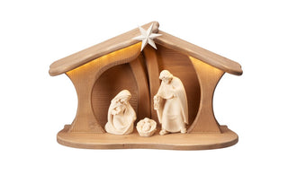 PEMA Nativity Set - 5 pieces - Luce Stable for Holy Family with LED - 795752L