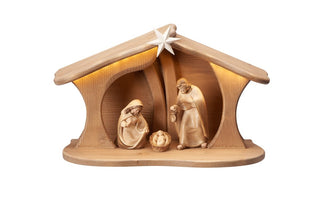 PEMA Nativity Set - 5 pieces - Luce Stable for Holy Family with LED - 795752L